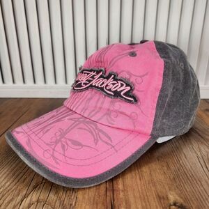 Barrett-Jackson Hat Cap Strap Back Pink Gray Womens Cars Auctions Classic Logo